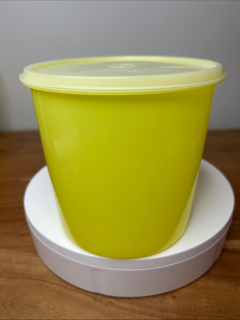 Vintage Tupperware Large Yellow Servalier Canister Bowl with Sheer Lid